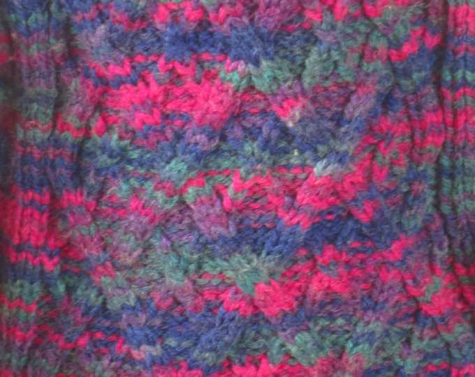70s hand made space dyed fully fashioned 3D wool sweater
