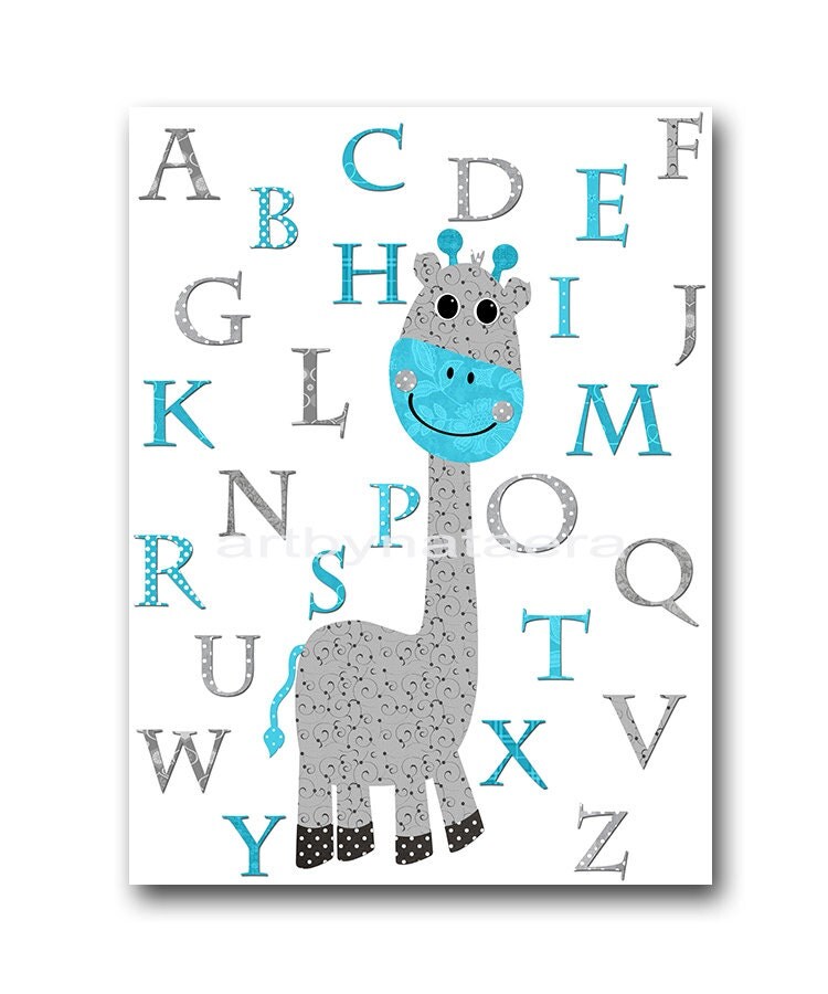 alphabet nursery instant download childrens art digital