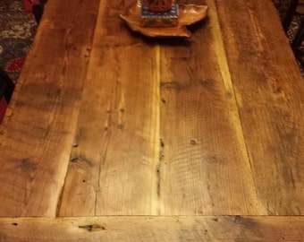 7 ft rustic farm table in heart pine