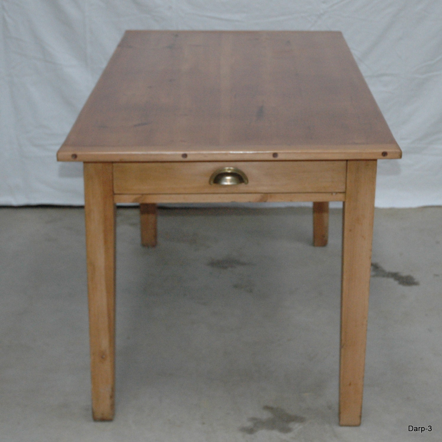 Vintage Refurbished Pine Kitchen Table with 2 Draws (5057SR) Haute Juice