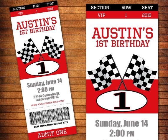 Race Car Themed Birthday Invitations 3