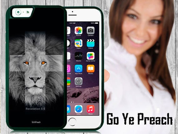 Lion Cross Christian Phone Case, Bible Verse Scripture iPhone case 4/4s 5/ - il_570xN.686792527_98xy