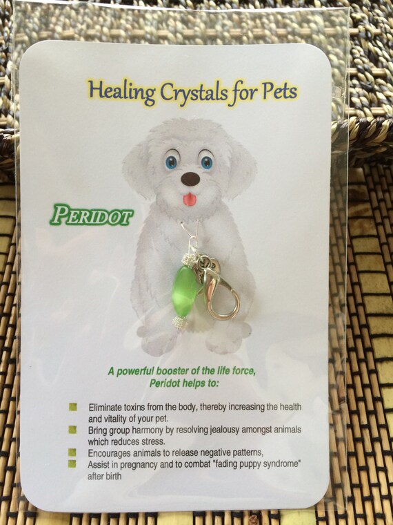 PERIDOT Healing Crystal Pet Charm Healing Pet Charm Crystals