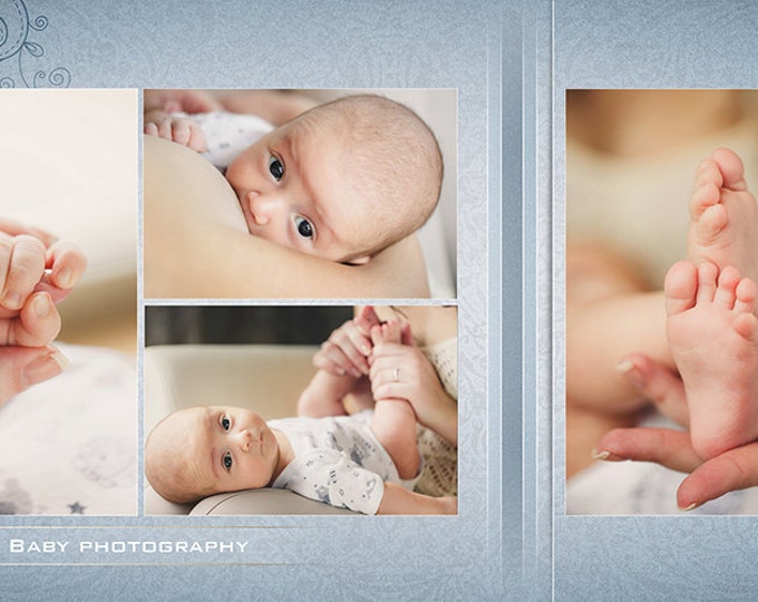 PHOTOBOOK - For boys and girls - photo book in classic style - Photoshop Templates for Photographers. 12x12 Photo Book/Album Template