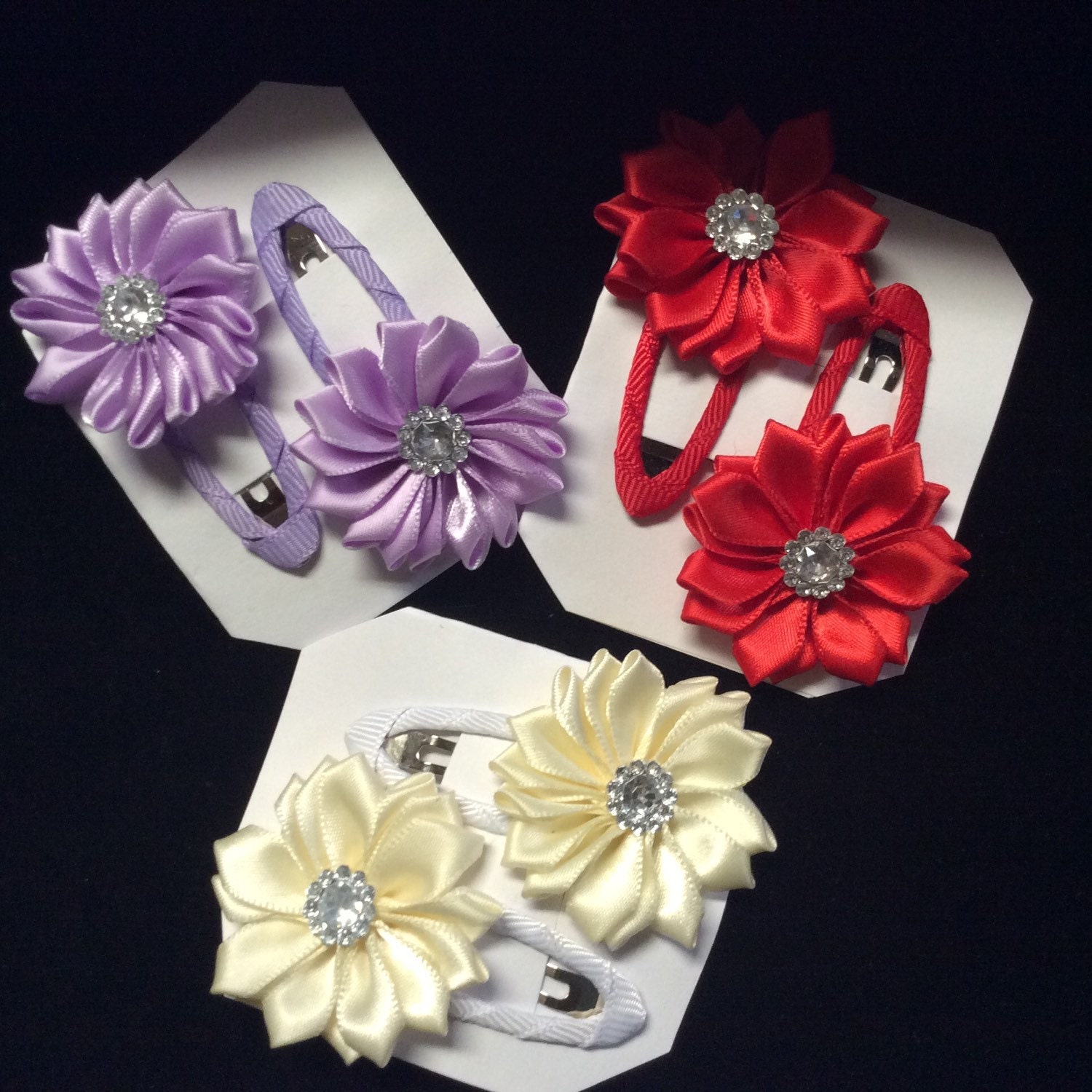 Flower hair clips for girls/toddlers/teens/women by Happybows25