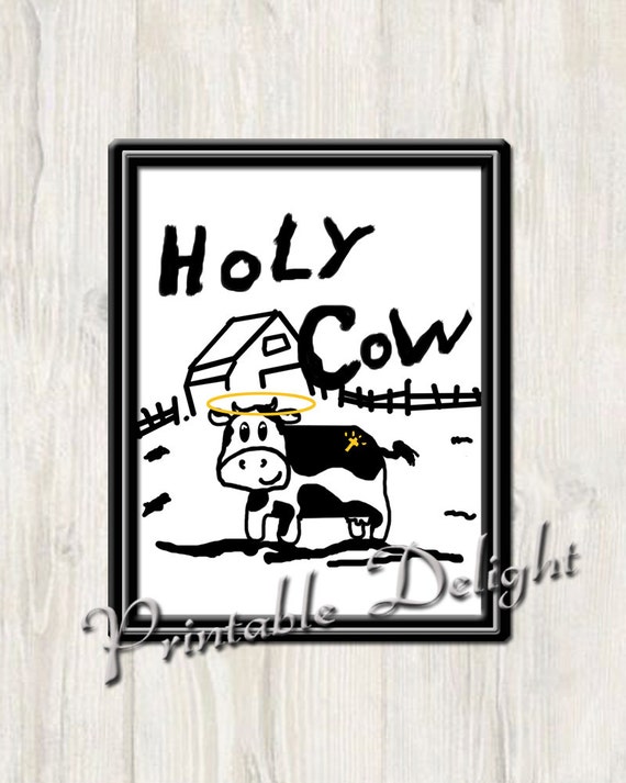 Holy Cow Christian Art Printable Nursery Wall by PrintableDelight