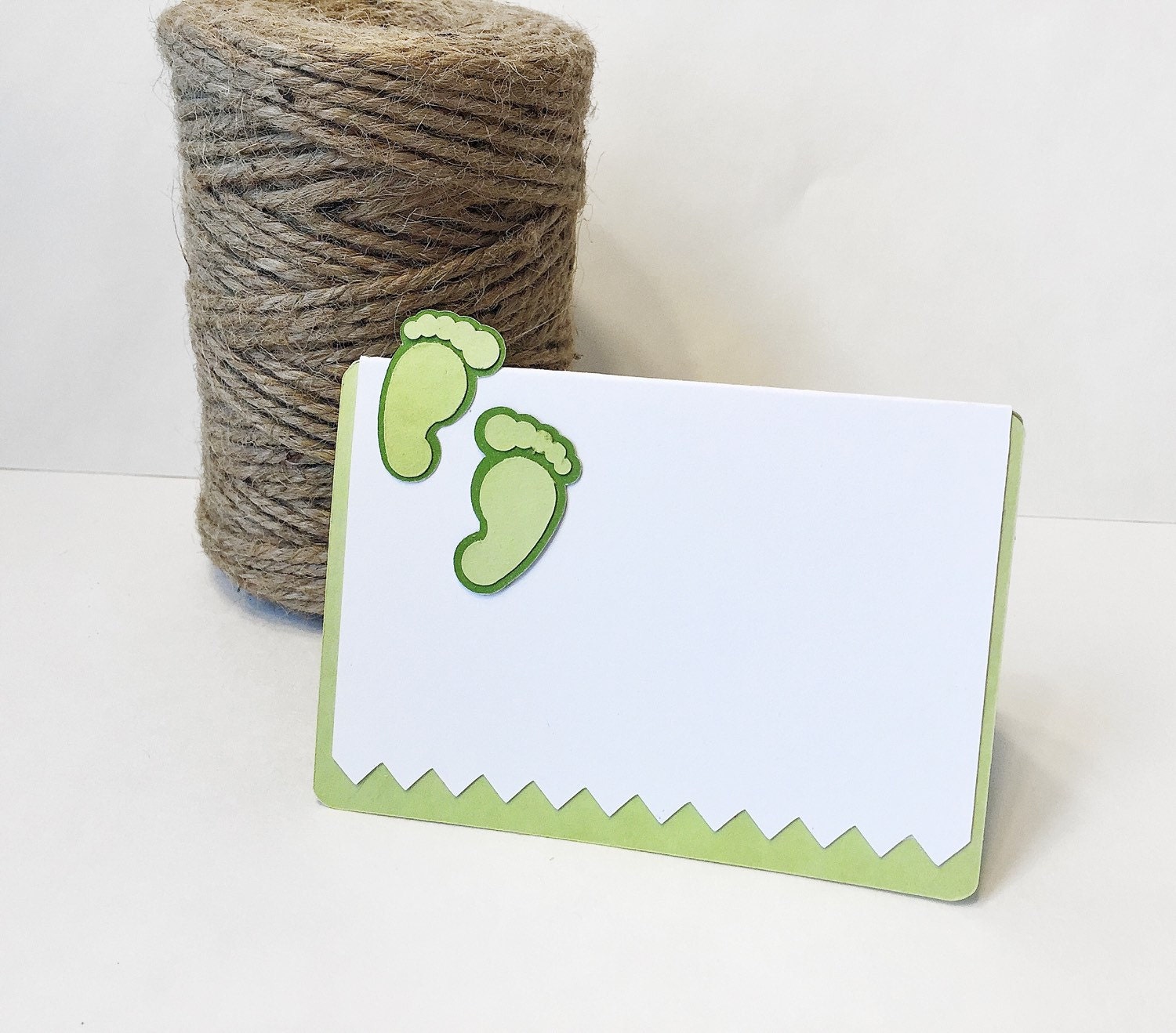 Baby Shower Place Cards Baby Feet Place Cards Sage Green