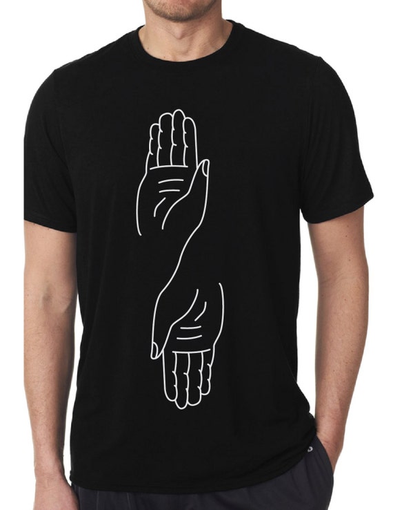 Helping Hands Give and Take Men's Black Tee Shirt by OverUrHead