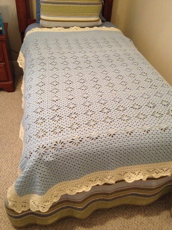 Crochet bedspread by Adelescrochet on Etsy