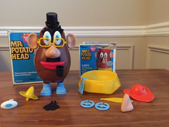 Vintage Mr. Potato Head with vintage Mrs. Potato Head