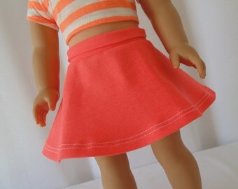 American Girl Doll Clothes - Neon Skirt and Orange / white turtle neck ...