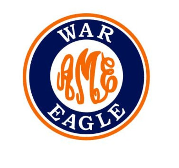 Download Auburn War Eagle monogram instant download cut file SVG DXF