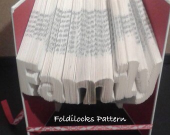 Family Folded Book Art **PATTERN**. Fully tested book folding origami free instructions/ tutorial
