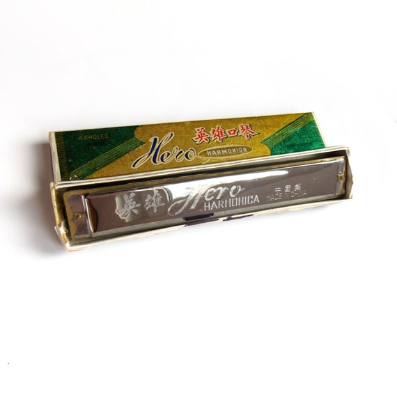 Music Mouth Organ Harmonica Hero 48 Holes Vintage Professional