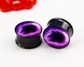 Pairs galaxy ear plugs, flash Tunnel Gauge Body Jewelry, Black Titanium ear plugs, screw on ear plugs0g,00g ,2g plugs gauges, ear accessory