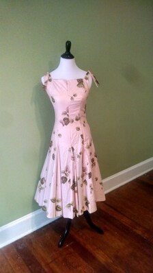 Pink Vintage 1940s Party Dress