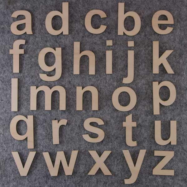 Arial Font Alphabet Set 3mm Plywood Lower Case Letters a-z 26