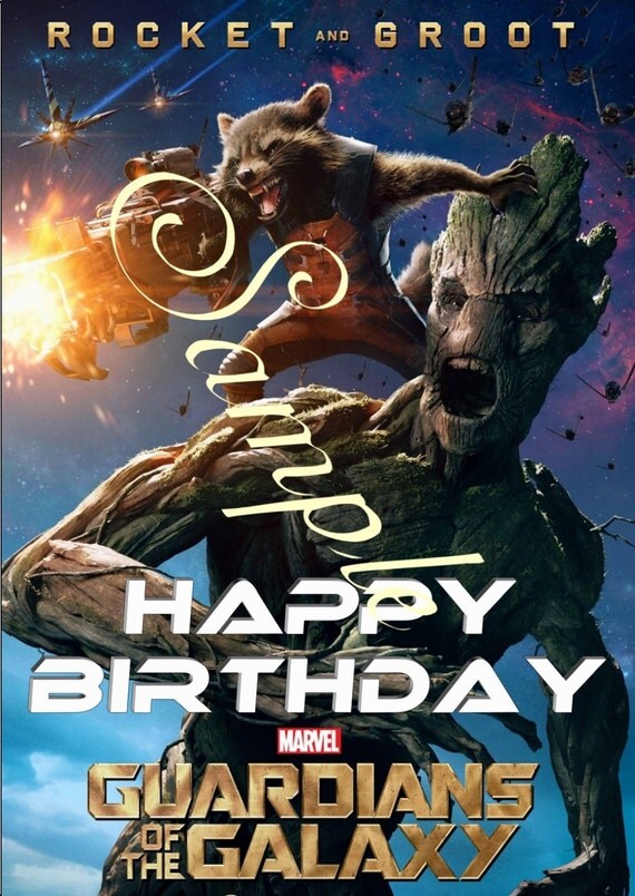 Personalised Guardians of the Galaxy Birthday Card