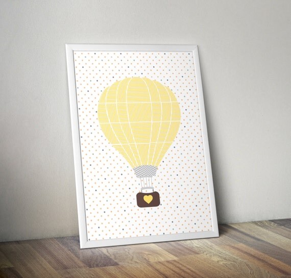 Gender Neutral Nursery Art Hot Air Balloon Printable - Hot Air Balloon Nursery Wall Art Gender Neutral Nursery Art Hot Air Balloon Printable - Hot Air Balloon Nursery Wall Art