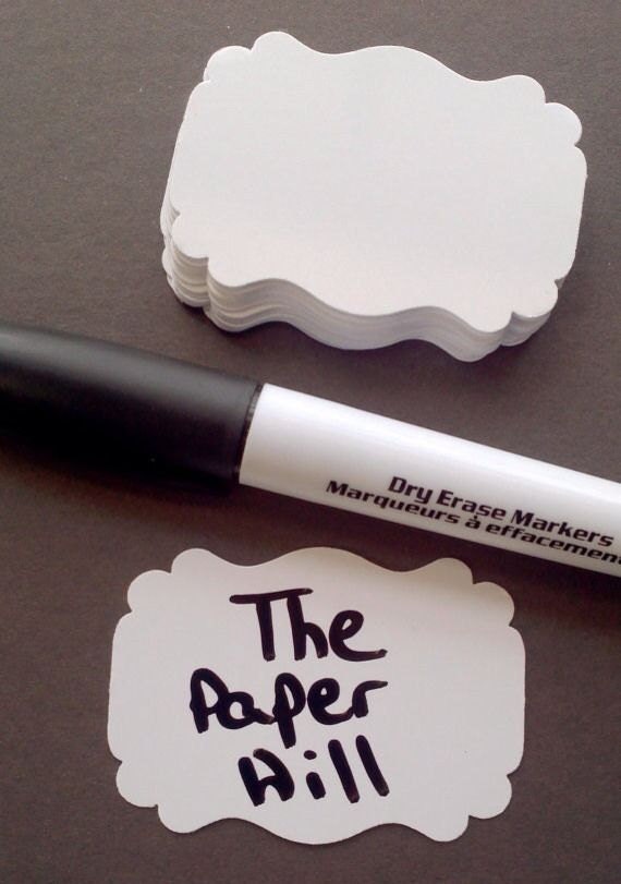 Dry Erase Tags with marker 25 tags food cards wedding