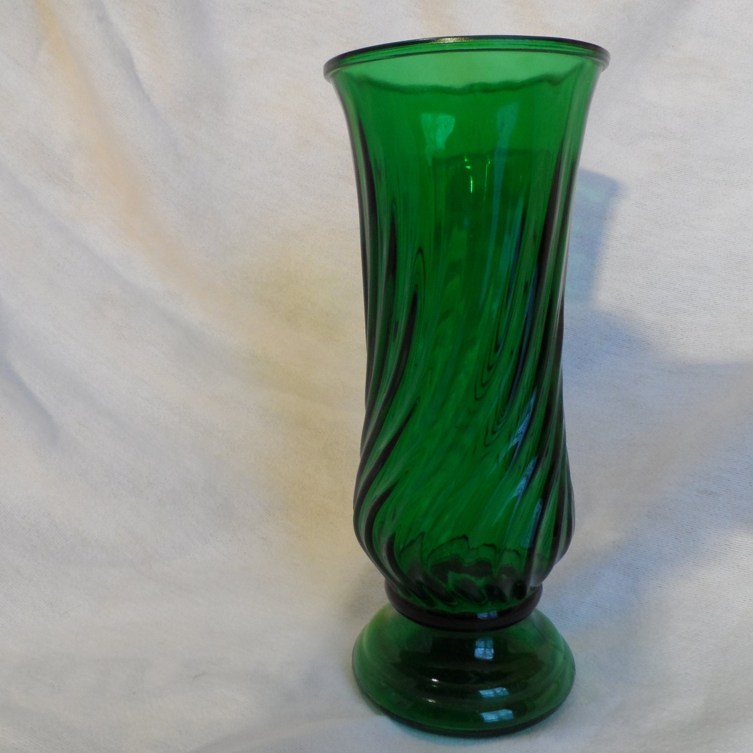 Inarco Usa Emerald Green Vase Depression Glass Vase Tall 4389