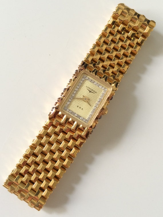 Gorgeous Retro LONGINES QWR Diamond DIal Ladies Dress Watch