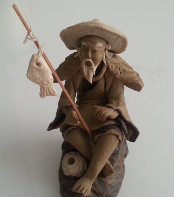 Fisherman Wu Mudmen mudman shiwan miniature figurine by ZForZen