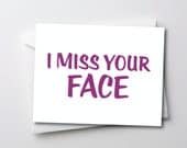 Items similar to Funny I Miss You Card - I Miss Your Face on Etsy