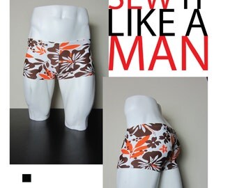 Mens Square Cut Swim Trunk Yoga Short Sewing Pattern