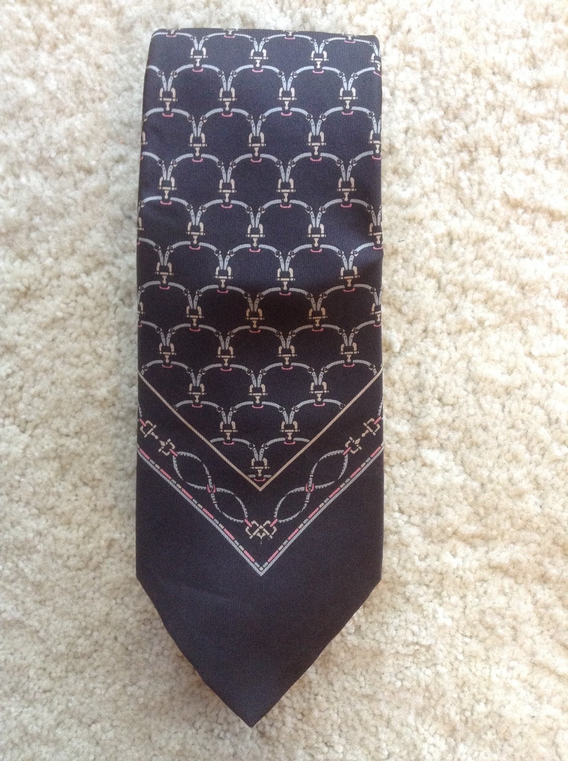 Black Gray Silk Necktie by American Couture Allyn St George