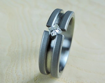 Titanium moissanite engagement rings