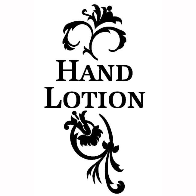 Hand Lotion art vinyl container bottle label decal