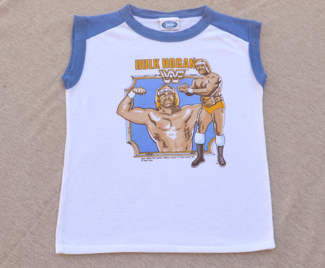 80s vintage tee shirt HULK HOGAN wwf wrestling tshirt kids