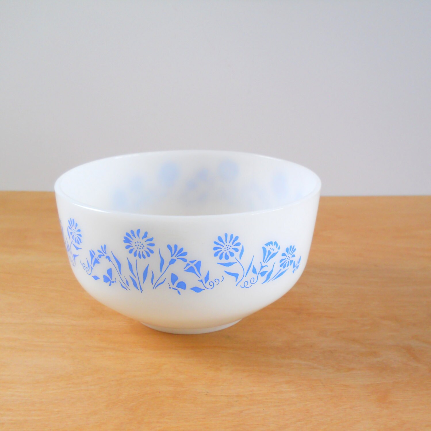 Vintage Federal Glass Mixing Bowl Blue by lisabretrostyle2