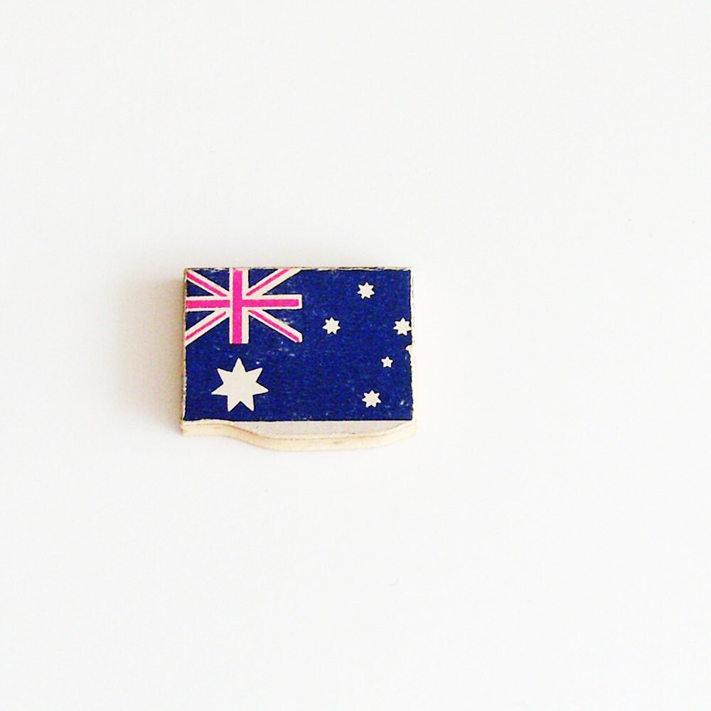 AUSTRALIA Flag Brooch Lapel Pin / Upcycled 1940s by ME2Designs
