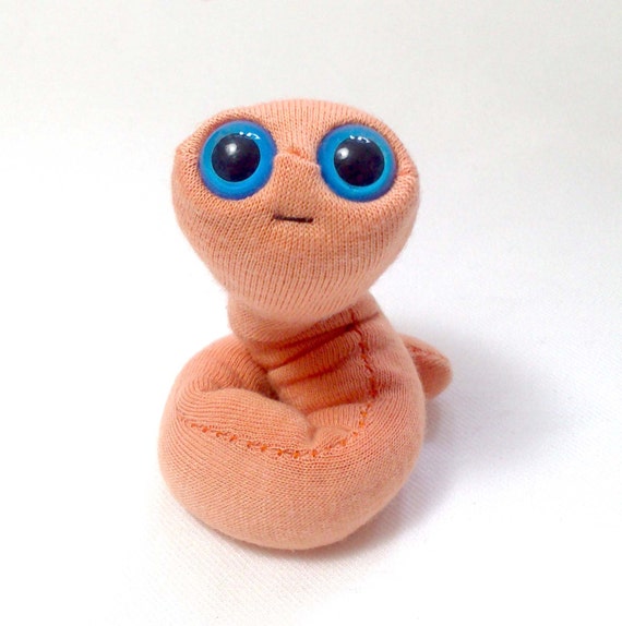 Miniature worm puppet pocket sized handmade plush worm toy