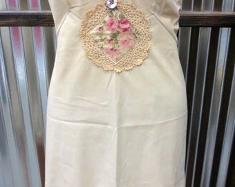 Upcycled Vintage Slip Dress Slipdress Alternative Bride Beach Wedding Bridal Lingerie Prairie Mori Girl Cowgirl Bride