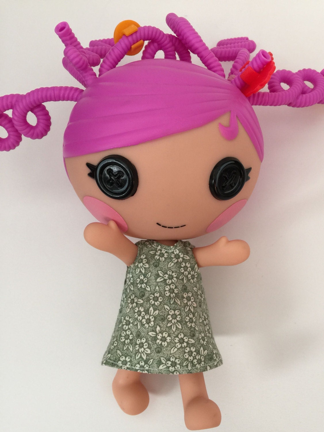 Lalaloopsy Little Doll Dress Handmade Green Floral Print