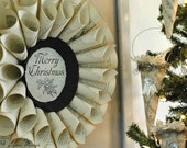 Merry Christmas Wreath - Holiday Decor - Book Page Wreath - Paper Wreath - Cottage Chic
