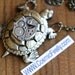 Big Steampunk Necklace Brass Turtle Vintage Bulova Watch Movement Victorian Nautical Sealife Jewelry Rustic Antiqued Brass Rolo Chain