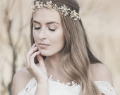 Bridal Halo Wedding Bridal Gold Leaf Tiara , Wedding Hair Halo Bridal Tiara Greek Wedding Crown ,Wedding Veils Bridal Hair Vine, Headpiece