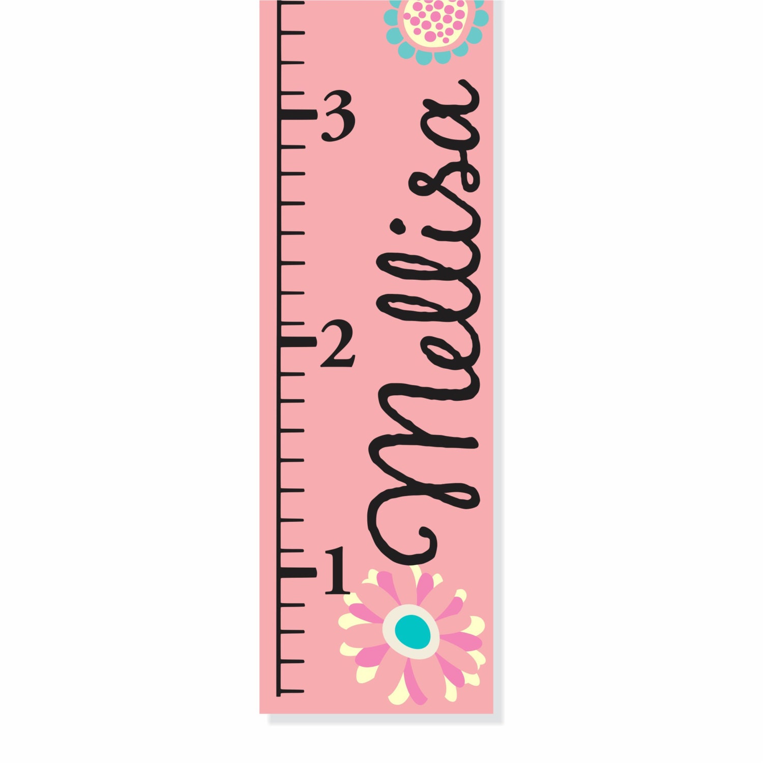 Personalized Children's Growth Charts for Girls Pink