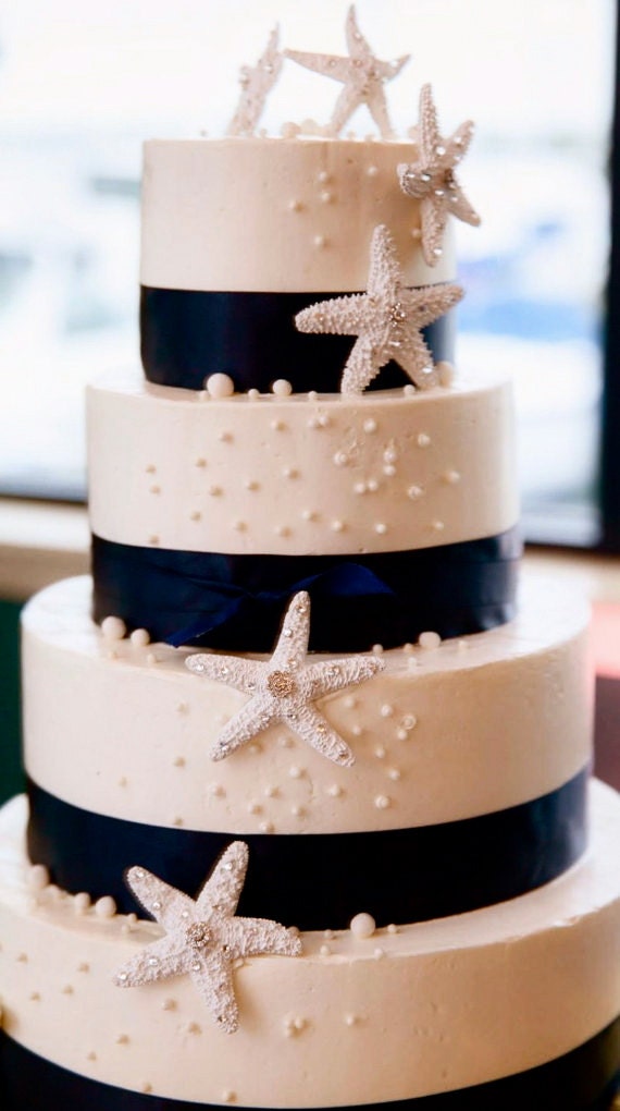 Beach Wedding Cake Decoration Starfish with Swarovski