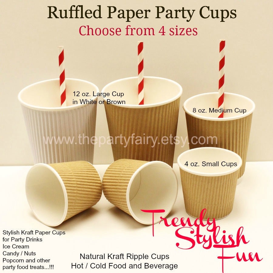 Paper Cups 20 Brown Kraft Paper Cups with DIY Cup Labels