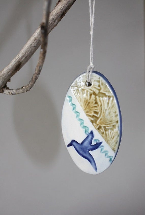 Oval Bird Ornament