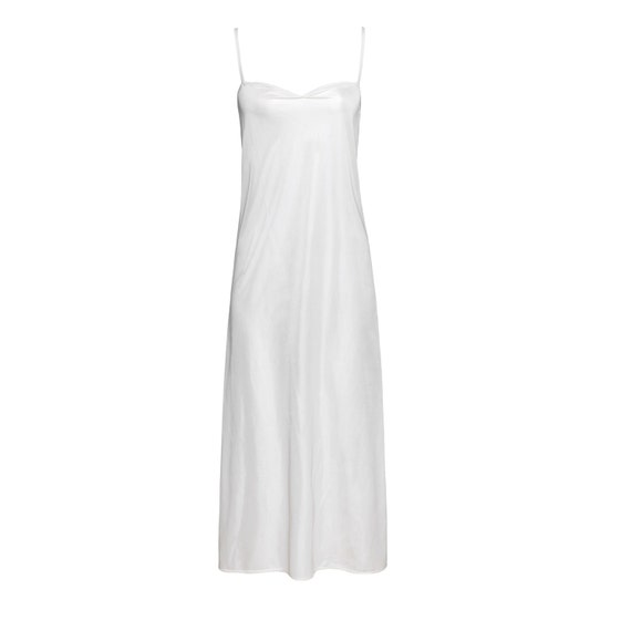 White maxi slip dress / Long white chemise /long bridal slip