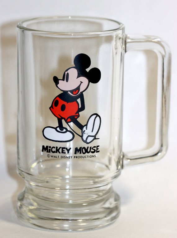 Mickey Mouse Mug Glass Cup Stein Beer Walt by VintageTerrace