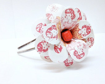 Retro Girls Paper Mache Daisy Headband