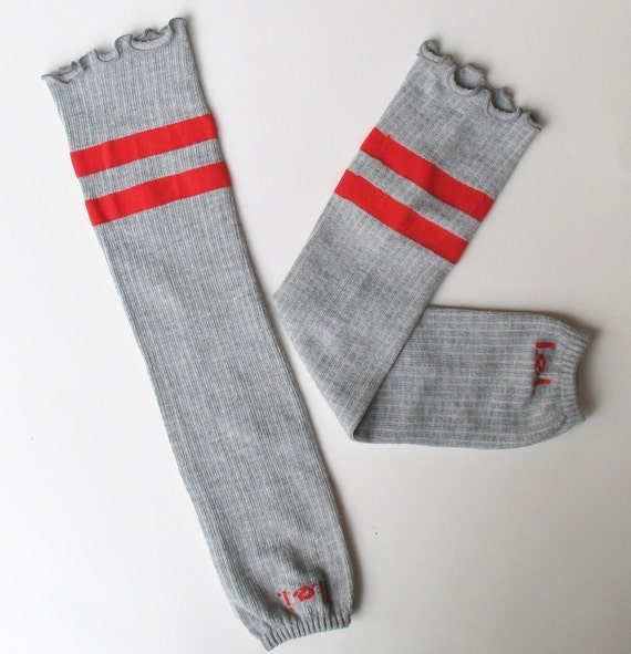 Extra Long Gray Arm Warmers Fingerless Stretchy Layering