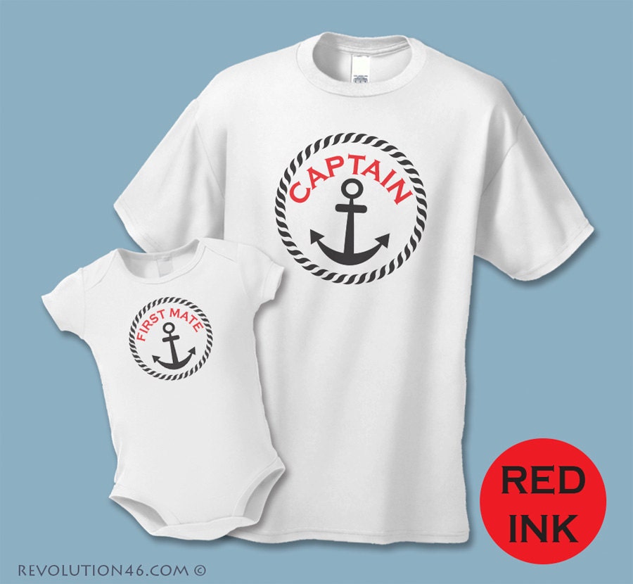 Captain and First Mate T-Shirt or Infant Body Suit Father